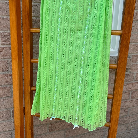 sheer green floral lace midi skirt - Picture 5 of 6